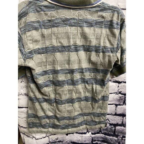 Greg Norman 3 Button Polo Shirt, M Pre-owned, Unique Pattern, 100% Cotton - Picture 4 of 8